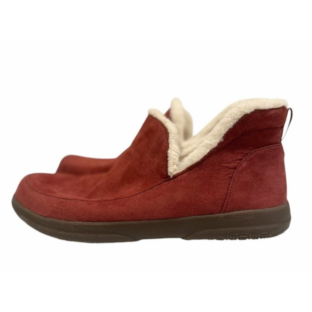 Vionic Women's Sinclair Faux Fur Orthotic Slipper Boots Burgundy Red Size 8.5
